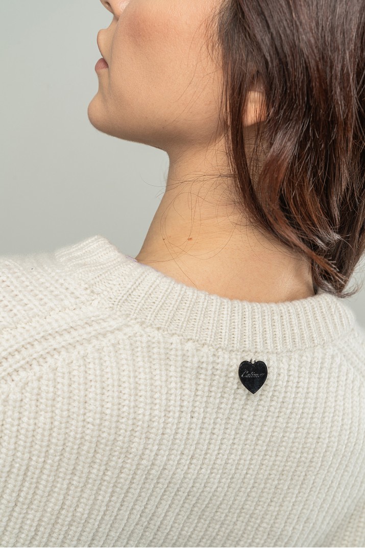 Girocollo crop maglia inglese in cashmere