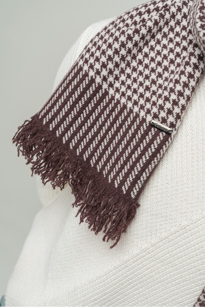 Sciarpa pied de poule in Cashmere