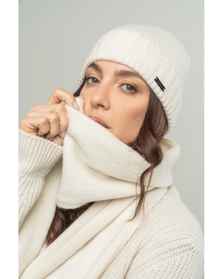 Cappello con risvolto in Cashmere