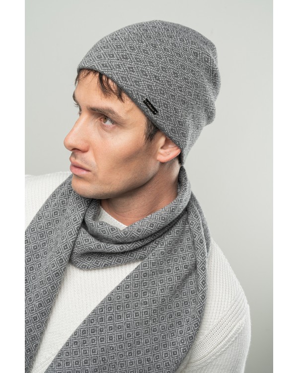 Cappello jacquard Rombi in Cashmere