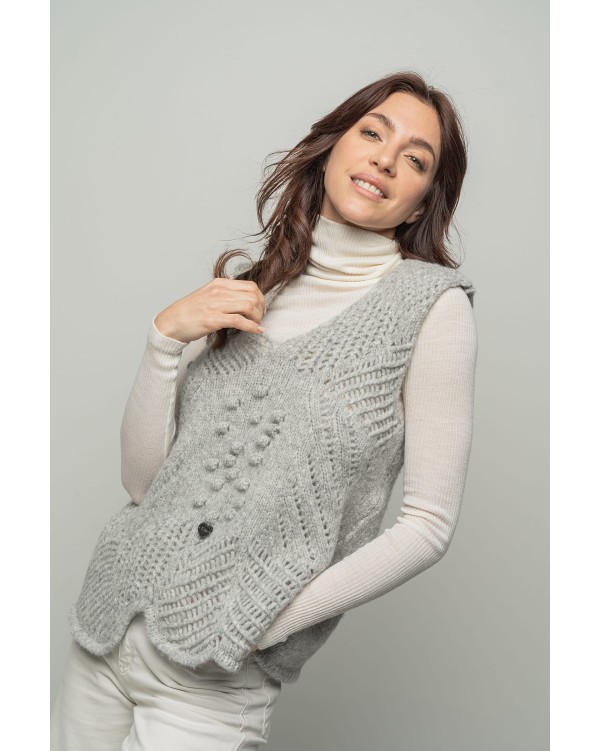 Gilet in Alpaca con multilavorazione