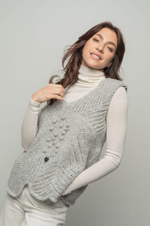 Gilet in Alpaca con multilavorazione