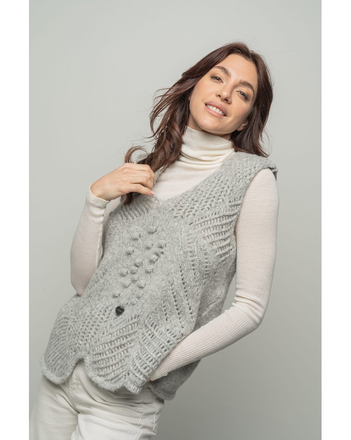 Gilet in Alpaca con multilavorazione