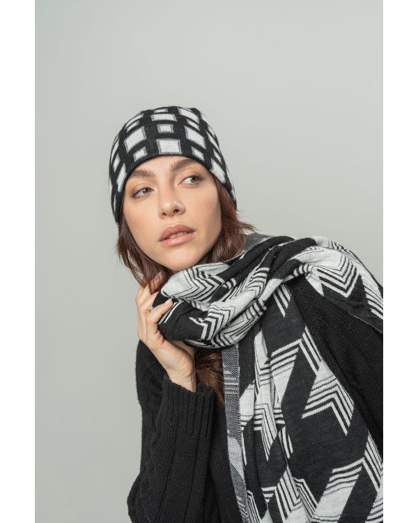 Sciarpa jacquard pied de poule Sciarpa jacquard pied de poule