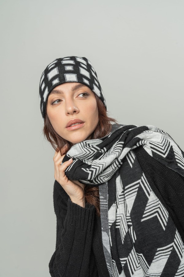 Sciarpa jacquard pied de poule