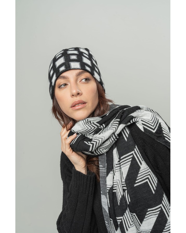 Sciarpa jacquard pied de poule