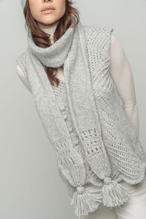 Sciarpina in Alpaca con ponpon