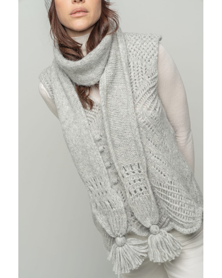 Sciarpina in Alpaca con ponpon