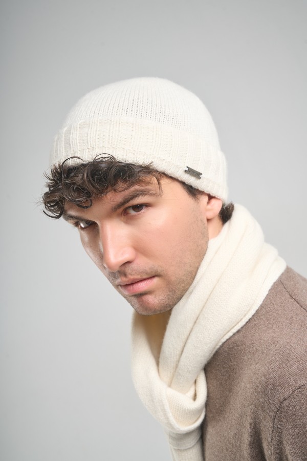 Cappello con risvolto in Cashmere
