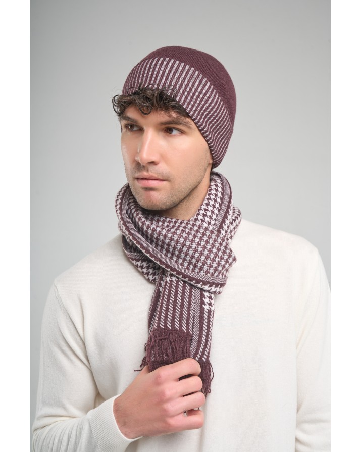 Cappello jacquard in Cashmere