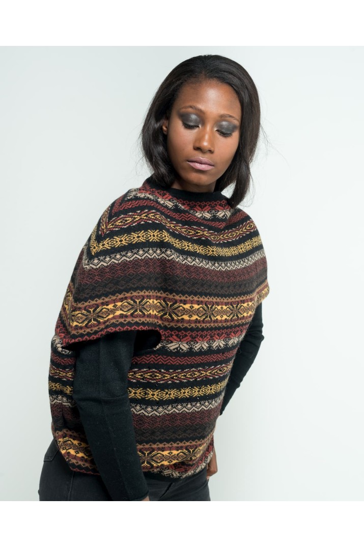 Poncho jacquard 