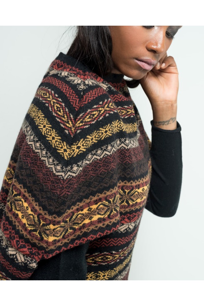 Poncho jacquard 