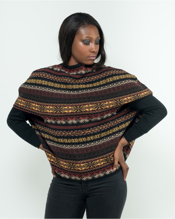 Poncho jacquard 